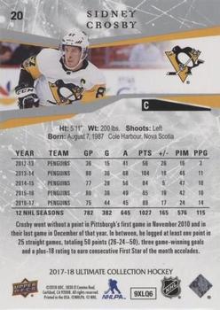 2017-18 Upper Deck Ultimate Collection #20 Sidney Crosby Back