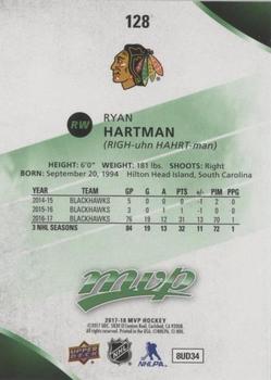 2017-18 Upper Deck MVP - Green Script #128 Ryan Hartman Back