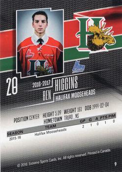 2016-17 Halifax Mooseheads (QMJHL) #9 Ben Higgins Back