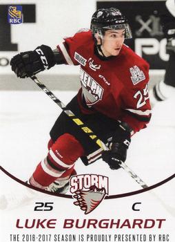 2016-17 Guelph Storm (OHL) Series 2 #NNO Luke Burghardt Front