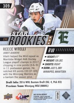 2017-18 Upper Deck CHL - UD Exclusives #309 Reece Vitelli Back