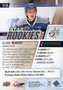 2017-18 Upper Deck CHL - UD Exclusives #310 Blake Murray Back