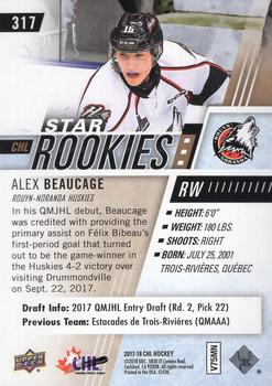 2017-18 Upper Deck CHL - UD Exclusives #317 Alex Beaucage Back