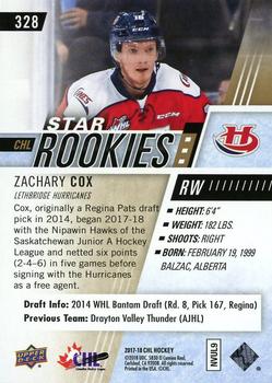 2017-18 Upper Deck CHL - UD Exclusives #328 Zach Cox Back