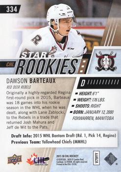 2017-18 Upper Deck CHL - UD Exclusives #334 Dawson Barteaux Back