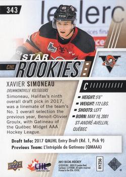 2017-18 Upper Deck CHL - UD Exclusives #343 Xavier Simoneau Back