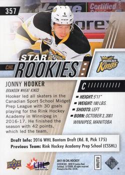 2017-18 Upper Deck CHL - UD Exclusives #357 Jonny Hooker Back
