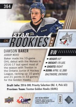 2017-18 Upper Deck CHL - UD Exclusives #364 Dawson Baker Back