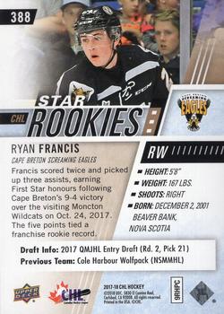 2017-18 Upper Deck CHL - UD Exclusives #388 Ryan Francis Back