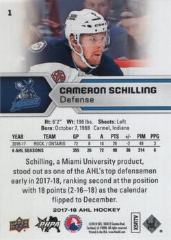 2017-18 Upper Deck AHL - Silver Foil #1 Cameron Schilling Back