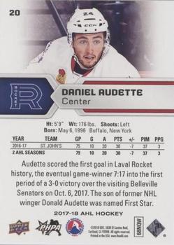 2017-18 Upper Deck AHL - Silver Foil #20 Daniel Audette Back