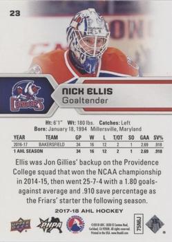 2017-18 Upper Deck AHL - Silver Foil #23 Nick Ellis Back