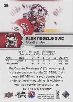 2017-18 Upper Deck AHL - Silver Foil #25 Alex Nedeljkovic Back