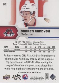 2017-18 Upper Deck AHL - Silver Foil #37 Darren Raddysh Back