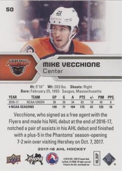 2017-18 Upper Deck AHL - Silver Foil #50 Mike Vecchione Back