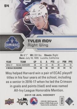 2017-18 Upper Deck AHL - Silver Foil #54 Tyler Moy Back