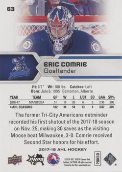2017-18 Upper Deck AHL - Silver Foil #63 Eric Comrie Back