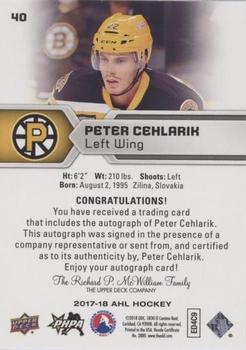 2017-18 Upper Deck AHL - Autographs #40 Peter Cehlarik Back