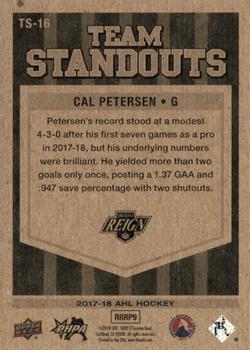 2017-18 Upper Deck AHL - AHL Team Standouts #TS-16 Cal Petersen Back
