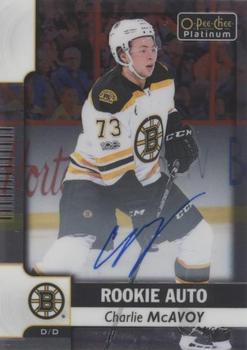 2017-18 O-Pee-Chee Platinum - Rookie Autographs #R-CM Charlie McAvoy Front