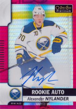 2017-18 O-Pee-Chee Platinum - Rookie Autographs: Red Prism #R-AN Alexander Nylander Front