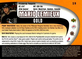 2001 Upper Deck EA Sports - Gold #2 Mario Lemieux Back