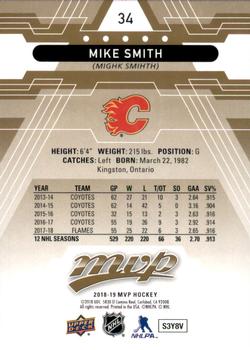 2018-19 Upper Deck MVP #34 Mike Smith Back