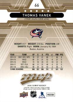 2018-19 Upper Deck MVP #66 Thomas Vanek Back