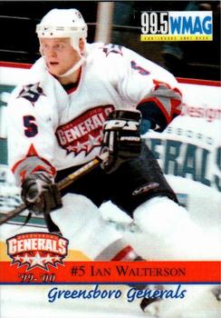 1999-00 Roox Greensboro Generals (ECHL) #1 Ian Walterson Front