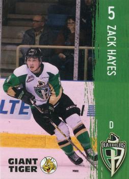 2016-17 Prince Albert Raiders (WHL) #NNO Zack Hayes Front