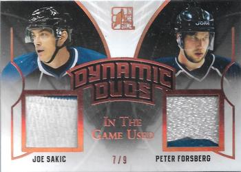 2017-18 Leaf In The Game Used - Dynamic Duos Prime Bronze #DDP-19 Joe Sakic / Peter Forsberg Front