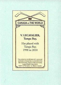 2011-12 In The Game Canada vs. The World - 100 Years of Hockey Card Collecting #62 Vincent Lecavalier Back