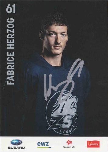 2015-16 ZSC Lions (NL) Autographs #NNO Fabrice Herzog Front
