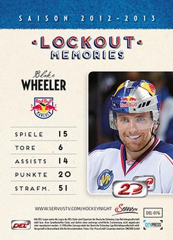 2013-14 Playercards Inside (DEL) #76 Blake Wheeler Back