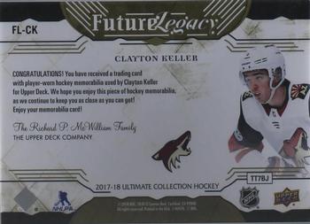 2017-18 Upper Deck Ultimate Collection - Future Legacy Patch #FL-CK Clayton Keller Back