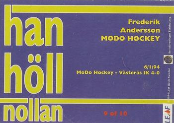 1994-95 Leaf Elit Set (Swedish) - Cleansweepers #9 Fredrik Andersson Back