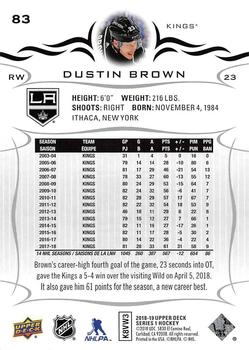 2018-19 Upper Deck #83 Dustin Brown Back