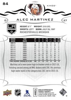 2018-19 Upper Deck #84 Alec Martinez Back