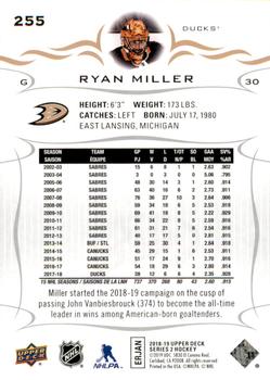 2018-19 Upper Deck #255 Ryan Miller Back