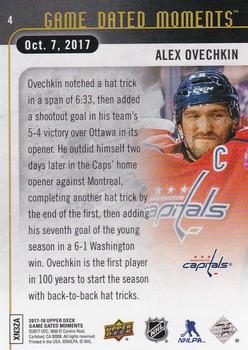 2017-18 Upper Deck Game Dated Moments #4 Alex Ovechkin Back