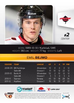 2012-13 HockeyAllsvenskan #ALLS-033 Emil Bejmo Back