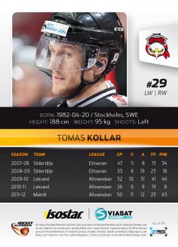 2012-13 HockeyAllsvenskan #ALLS-151 Tomas Kollar Back