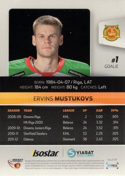 2012-13 HockeyAllsvenskan #ALLS-157 Ervins Mustukovs Back
