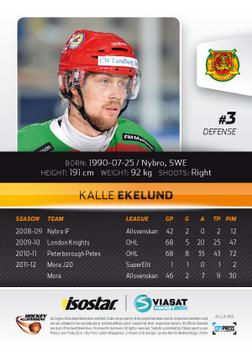 2012-13 HockeyAllsvenskan #ALLS-162 Kalle Ekelund Back