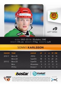 2012-13 HockeyAllsvenskan #ALLS-176 Sonny Karlsson Back