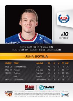 2012-13 HockeyAllsvenskan #ALLS-192 Juha Uotila Back