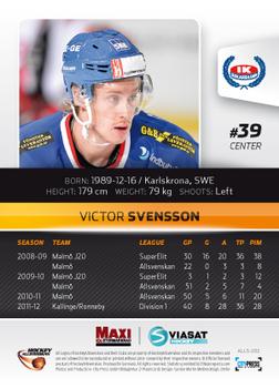 2012-13 HockeyAllsvenskan #ALLS-202 Victor Svensson Back