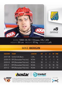 2012-13 HockeyAllsvenskan #ALLS-209 Mike Bergin Back