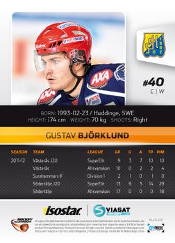 2012-13 HockeyAllsvenskan #ALLS-220 Gustav Björklund Back