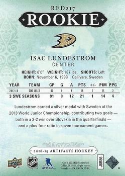 2018-19 Upper Deck Artifacts #RED217 Isac Lundestrom Back